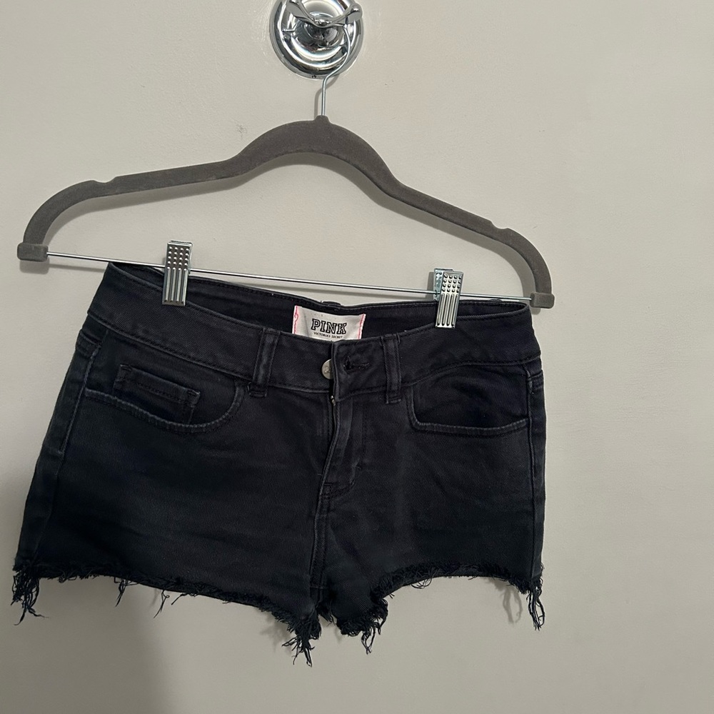 PINK Victoria Secret black denim shorts